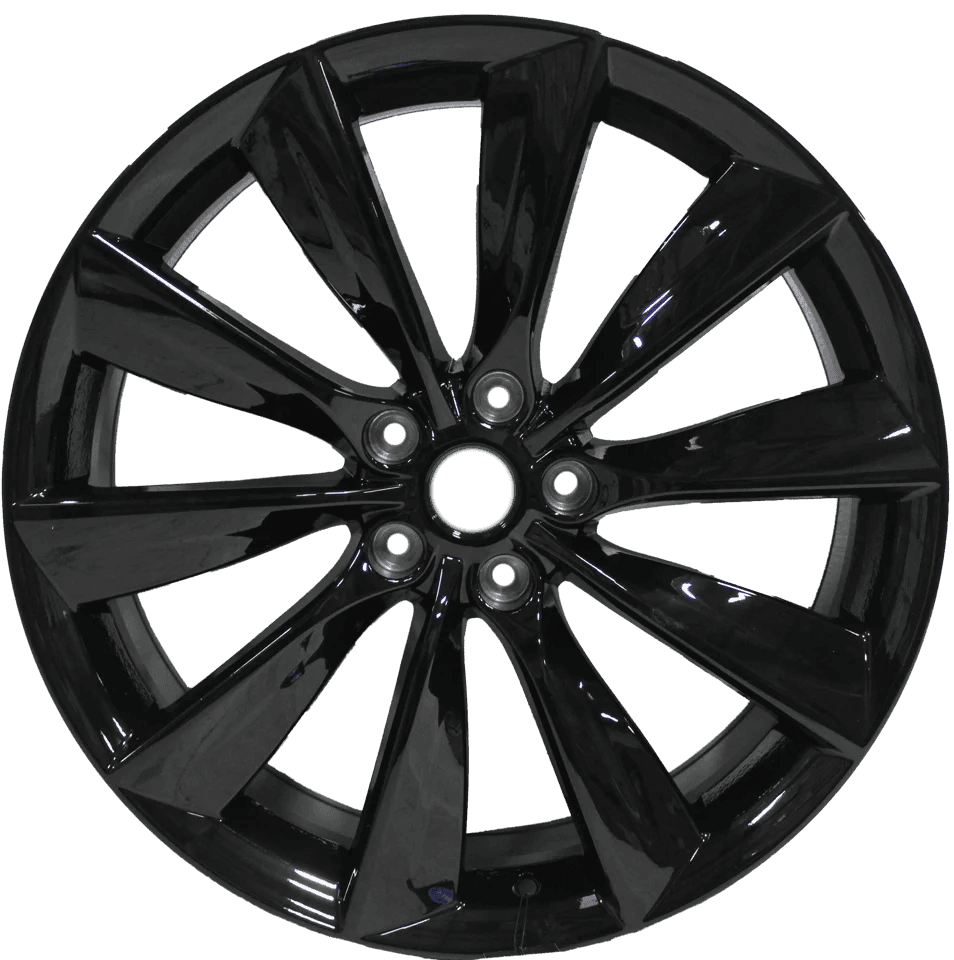 21x8.5/9 Staggered Tesla Model S Model X Model X Gloss Black Twist Spoke Style Wheels thumbnail 1