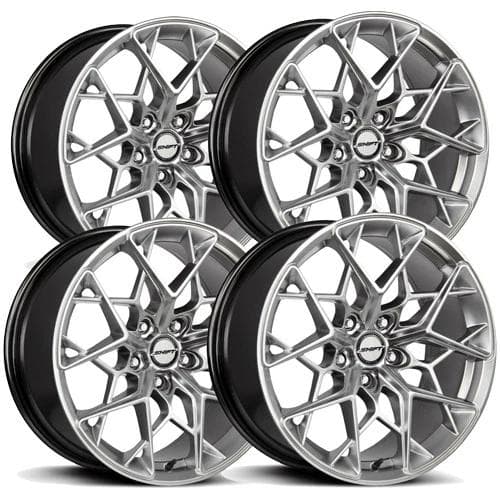 19x8.5 (Set of 4) Shift H35 Piston 19x8.5 5x120 +30mm Silver Wheels Rims 19" Inch thumbnail 1